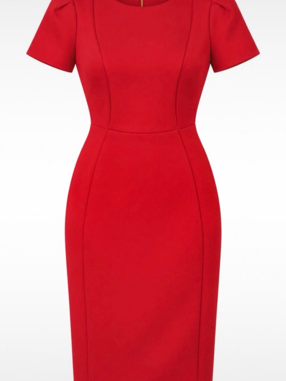 Calvin Klein Red Short-Sleeve Midi Sheath Dress